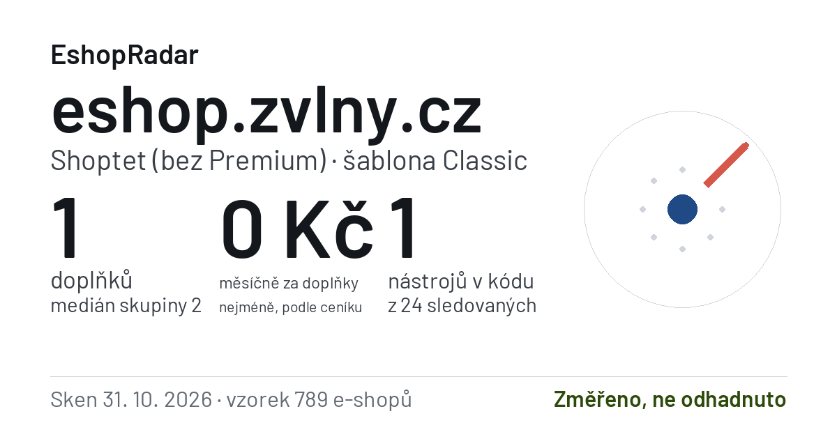 Sdílecí obrázek profilu eshop.zvlny.cz: doplňky, tarif a šablona e-shopu s datem skenu